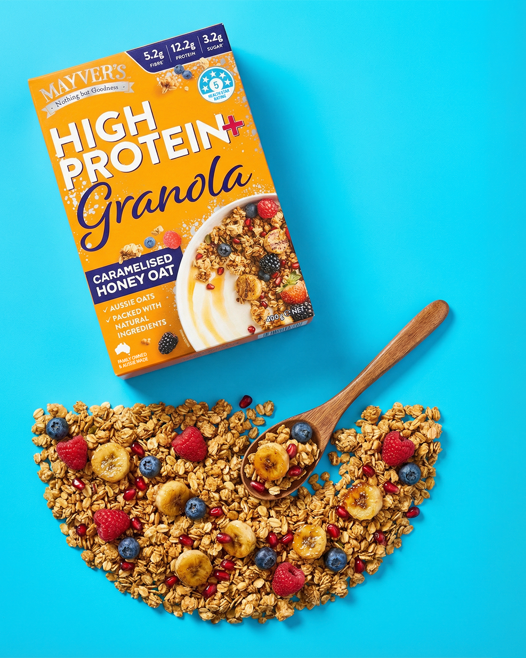 Mayver's High Protein+ Caramelised Honey Oat Granola 400g
