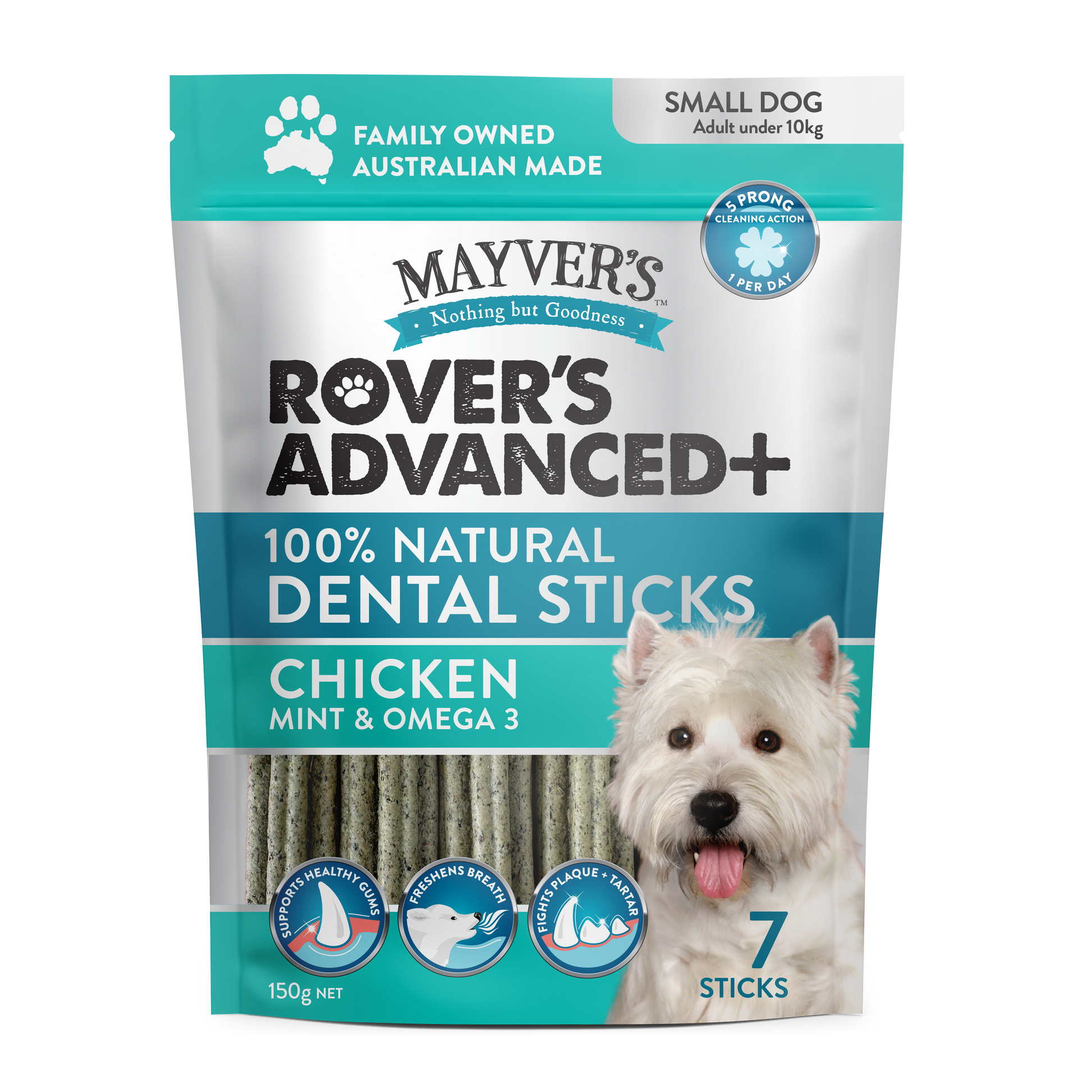 ROVER'S ADVANCED+ CHICKEN DENTAL STICKS 150g – Mayver's