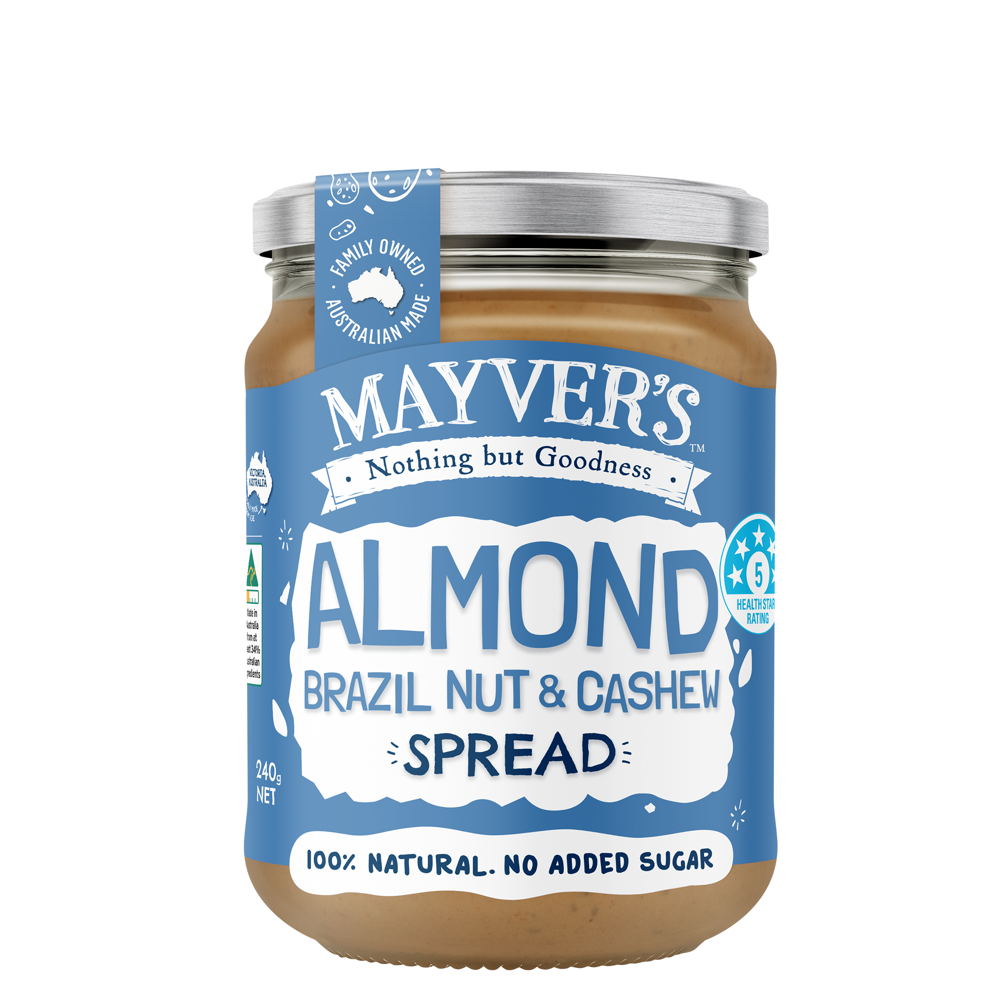 ALMOND, BRAZIL NUTS & CASHEW SPREAD 240g