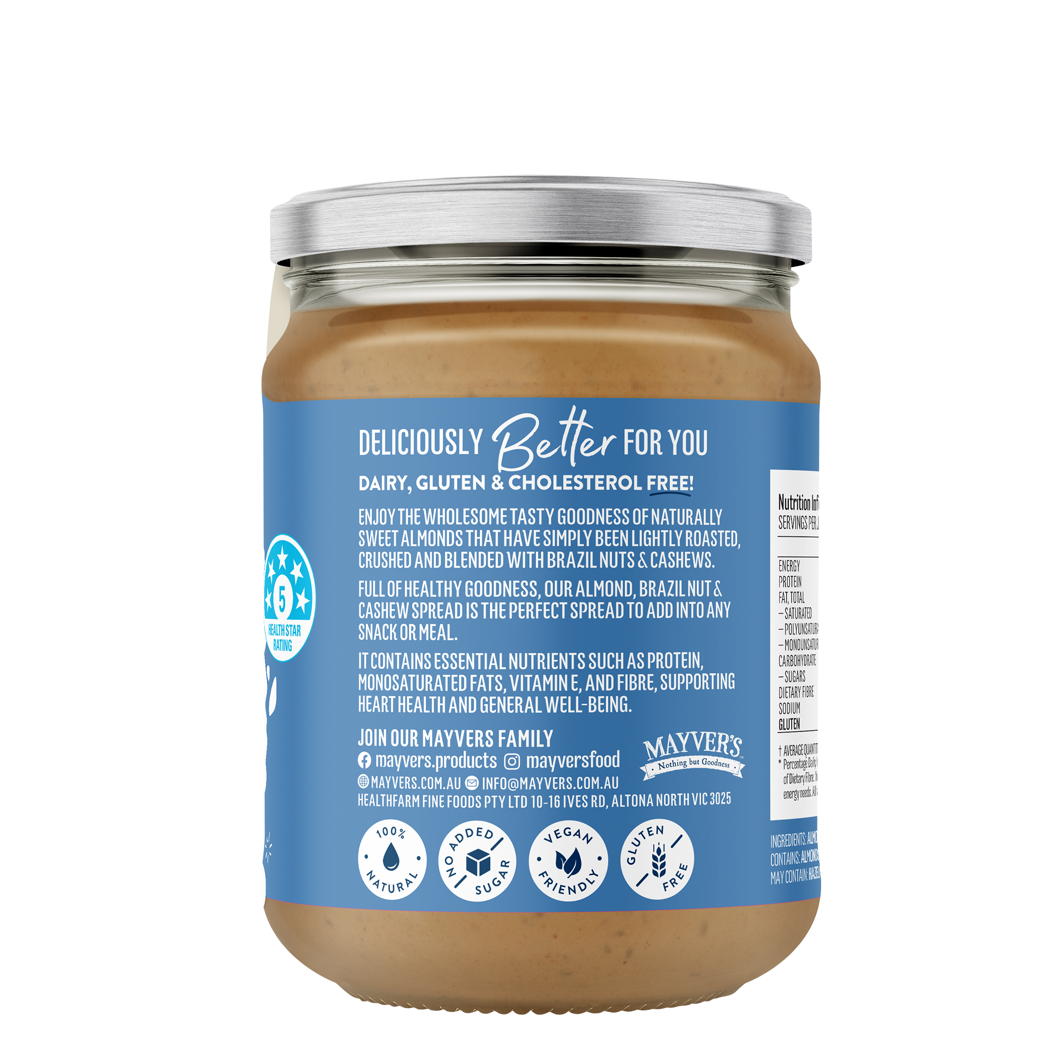 ALMOND, BRAZIL NUTS & CASHEW SPREAD 240g