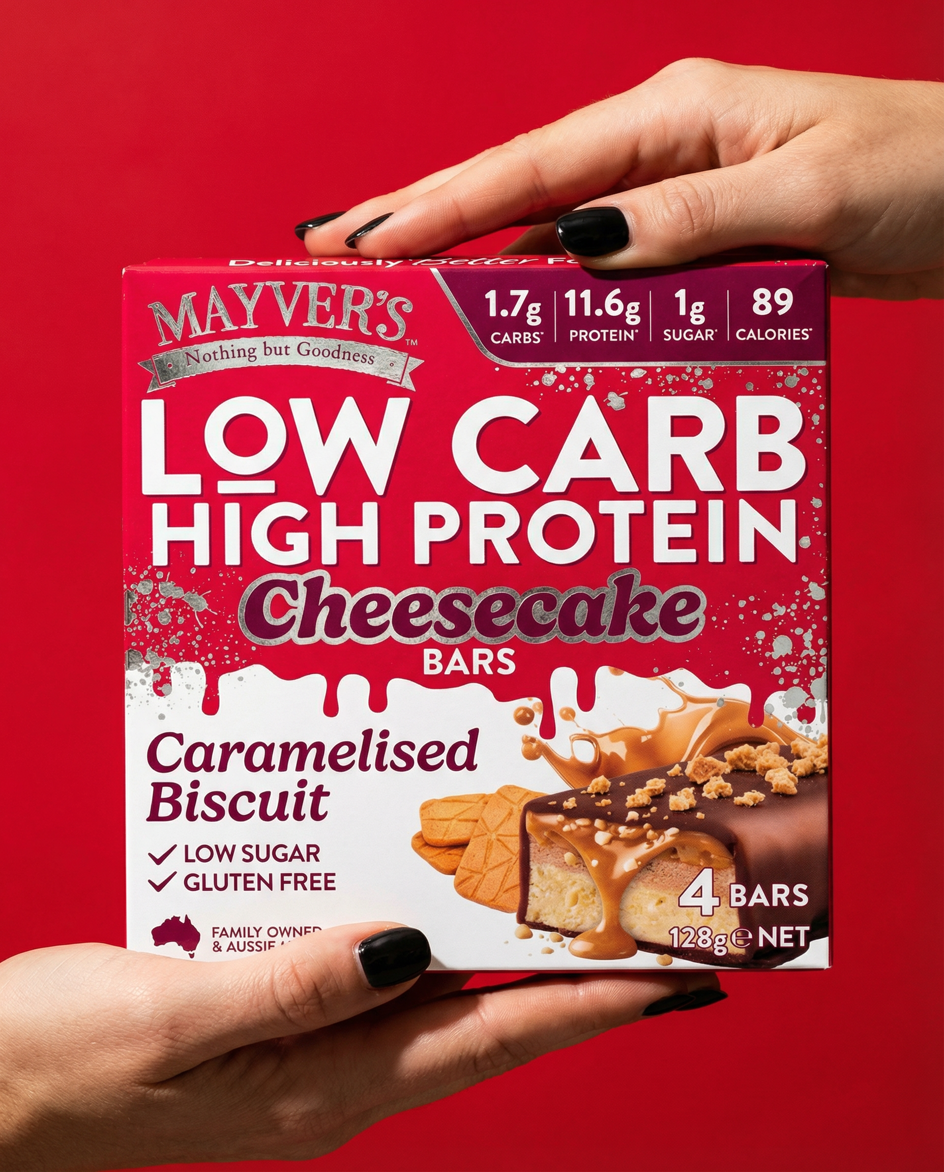 Mayver's Low Carb High Protein Caramelised Biscuit Cheesecake Bars 4pk