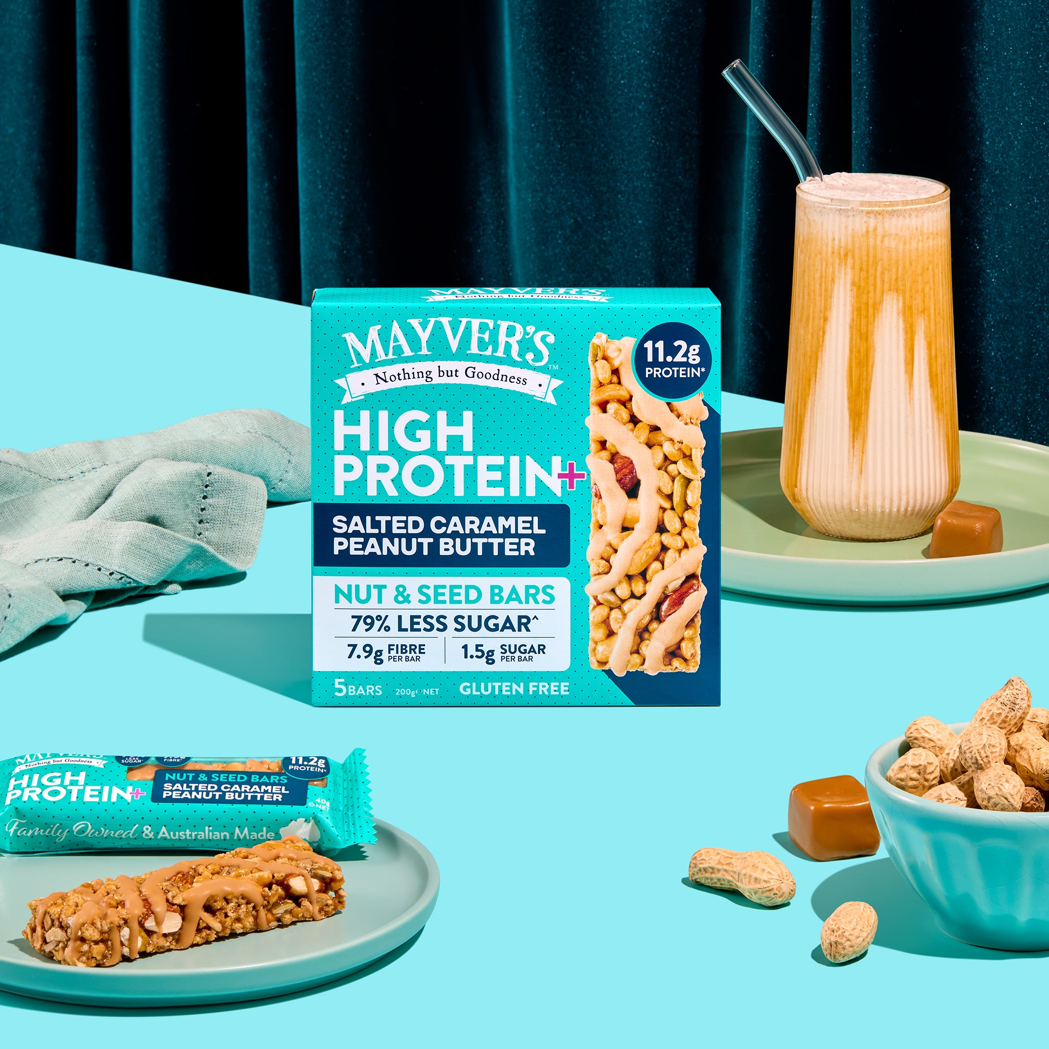 HIGH PROTEIN+ SALTED CARAMEL PEANUT BUTTER NUT & SEED BAR (5pk)