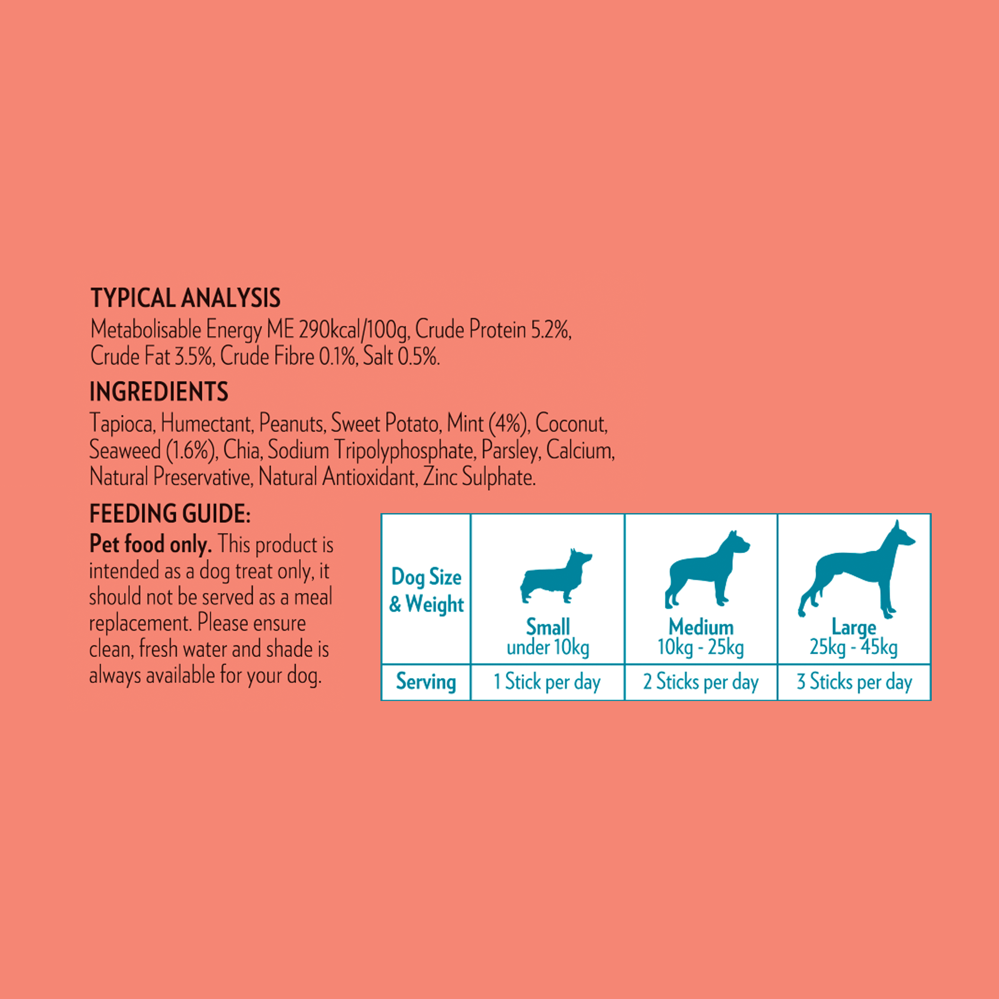 ROVER'S ADVANCED+ PEANUT BUTTER DENTAL STICKS 150g