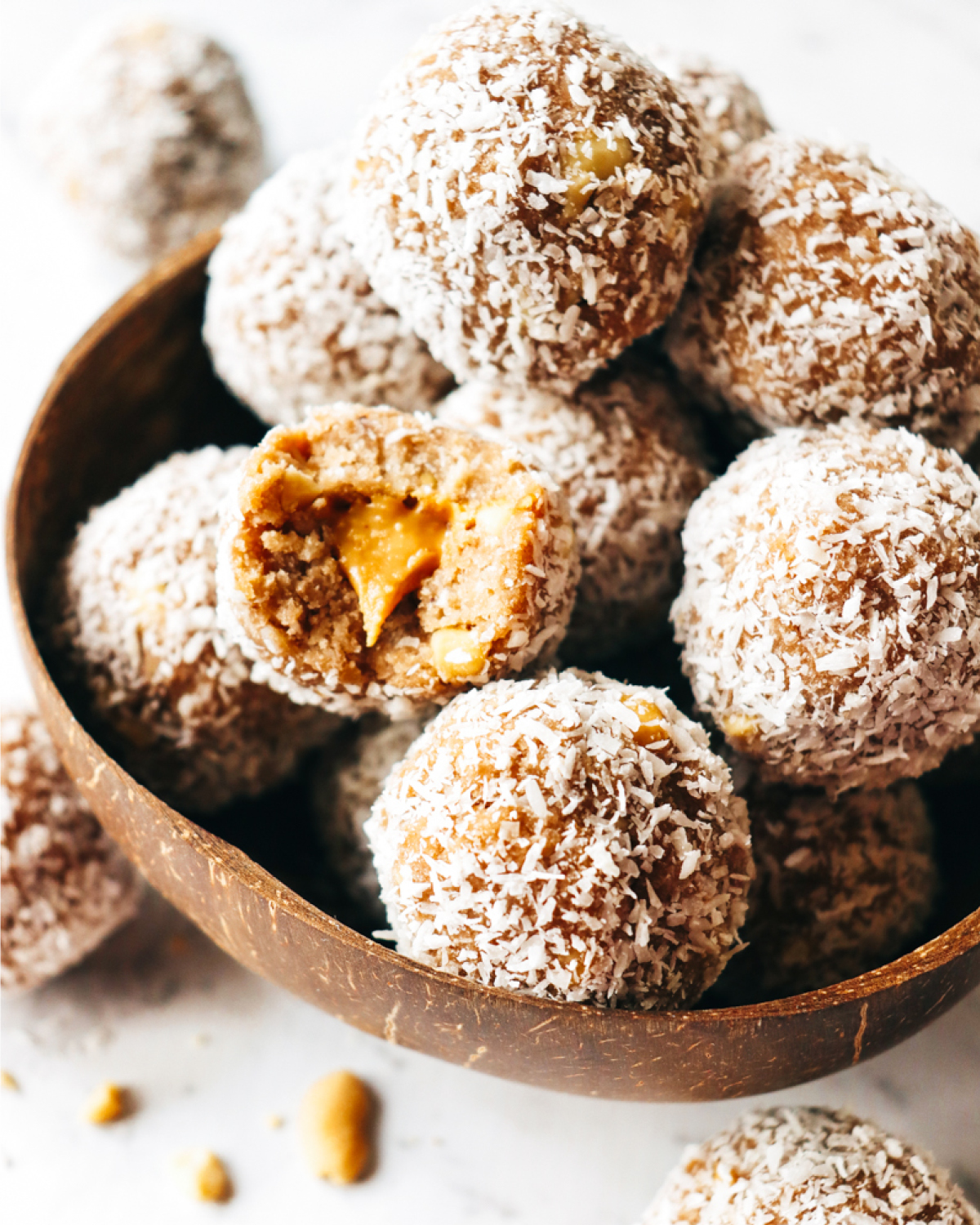 Mayvers Peanut Butter Stuffed Banana Bread Balls